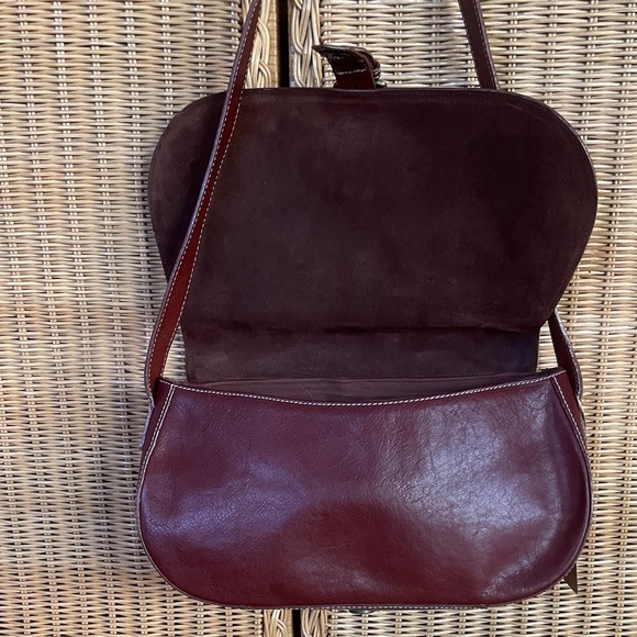 Vintage Claudia Firenze Brown Leather Saddle Shoulder Bag - Picture 6 of 12